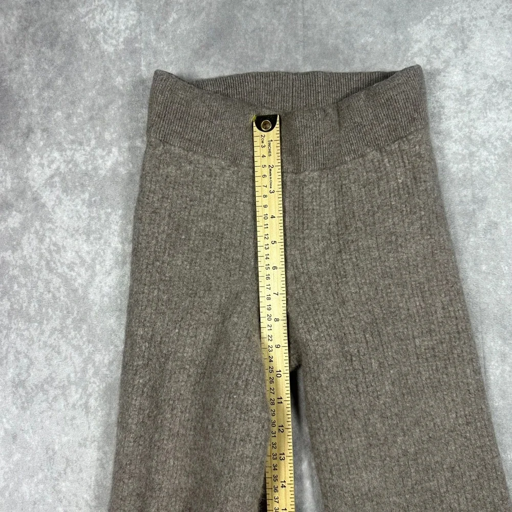 Alo Yoga Kids Ribbed Knit Flared Lounge Pants Brown Size Small 6-7 Elastic Waist